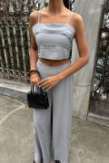 Crop Plazzo Pantolon Takım 10155-08 resmi